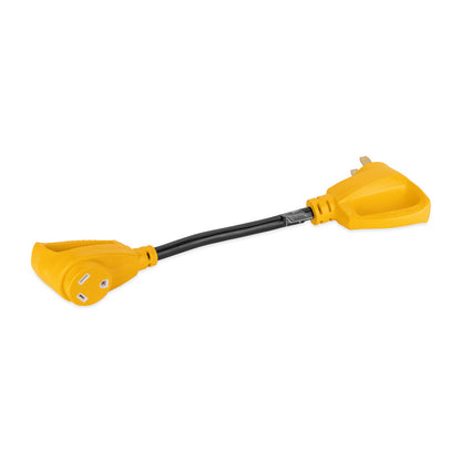 Camco Power Grip 18" Heavy-Duty RV Dogbone Adapter, 50 Amp Male to 30 Amp Female