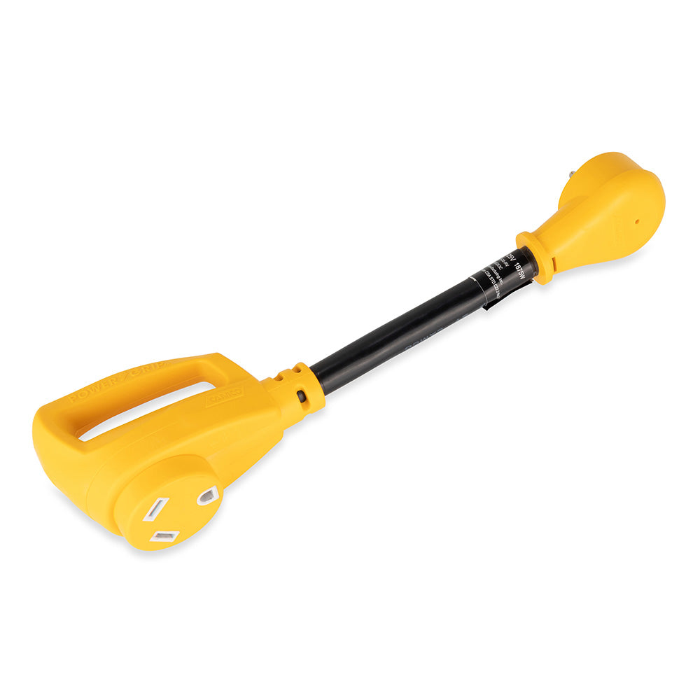 Camco Power Grip Dogbone RV Adapter, 15A Male to 30A Female, 12-Inch, ETL Listed