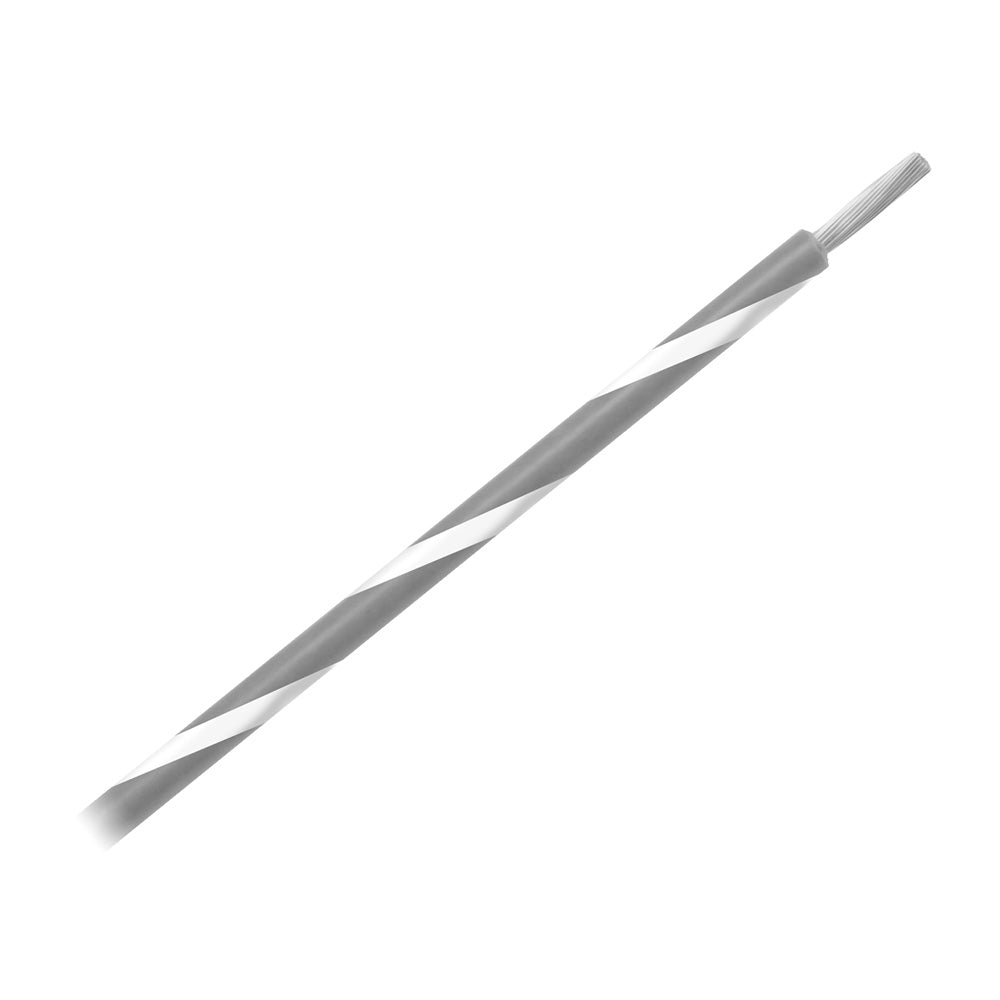 Pacer 14 AWG Striped Marine Wire, 500' Spool, Grey/White