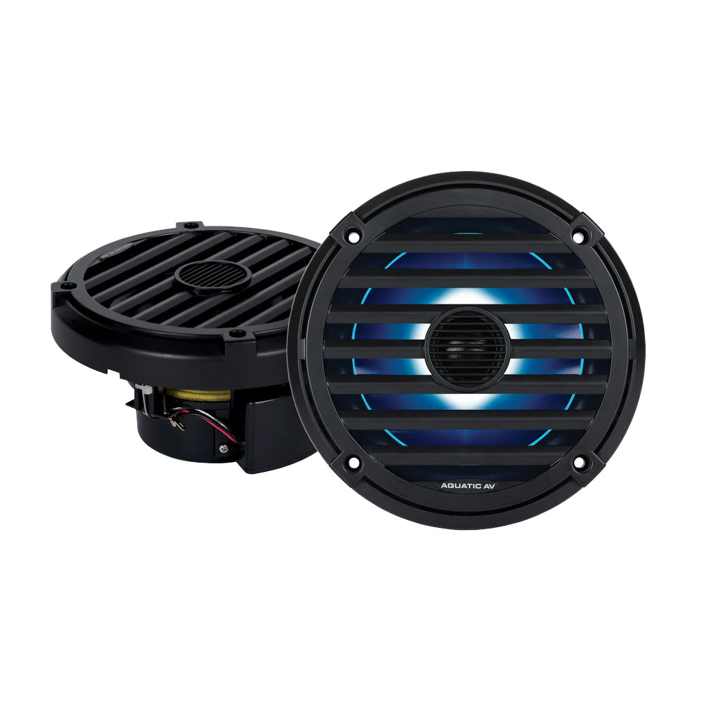 Aquatic AV ELITE 6.5" RGB Marine Speakers (Pair) - 120W RMS, IP65 Rated
