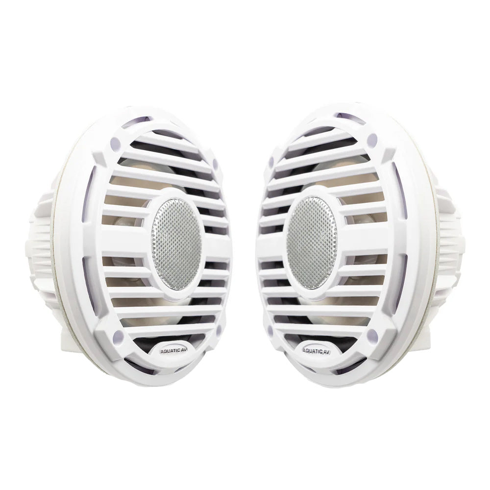 Aquatic AV PRO Classic 6.5" 120W RGB Marine Speakers, White