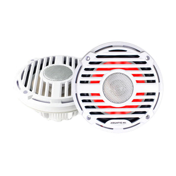 Aquatic AV PRO Classic 6.5" 120W RGB Marine Speakers, White