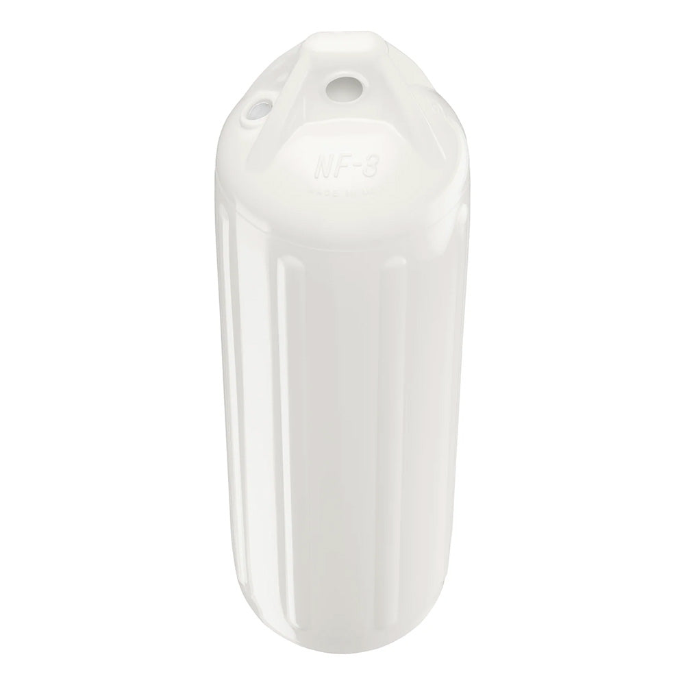 Polyform NF-3 Heavy-Duty Twin Eye Boat Fender, 5.6" x 19", White – Made in USA