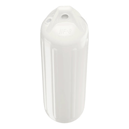Polyform NF-3 Heavy-Duty Twin Eye Boat Fender, 5.6" x 19", White – Made in USA