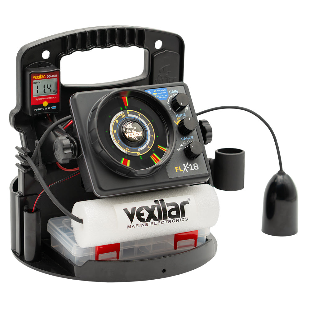 Vexilar FLX-18 Pro Pack II Fishing System, 12° Ice-Ducer & DD-100