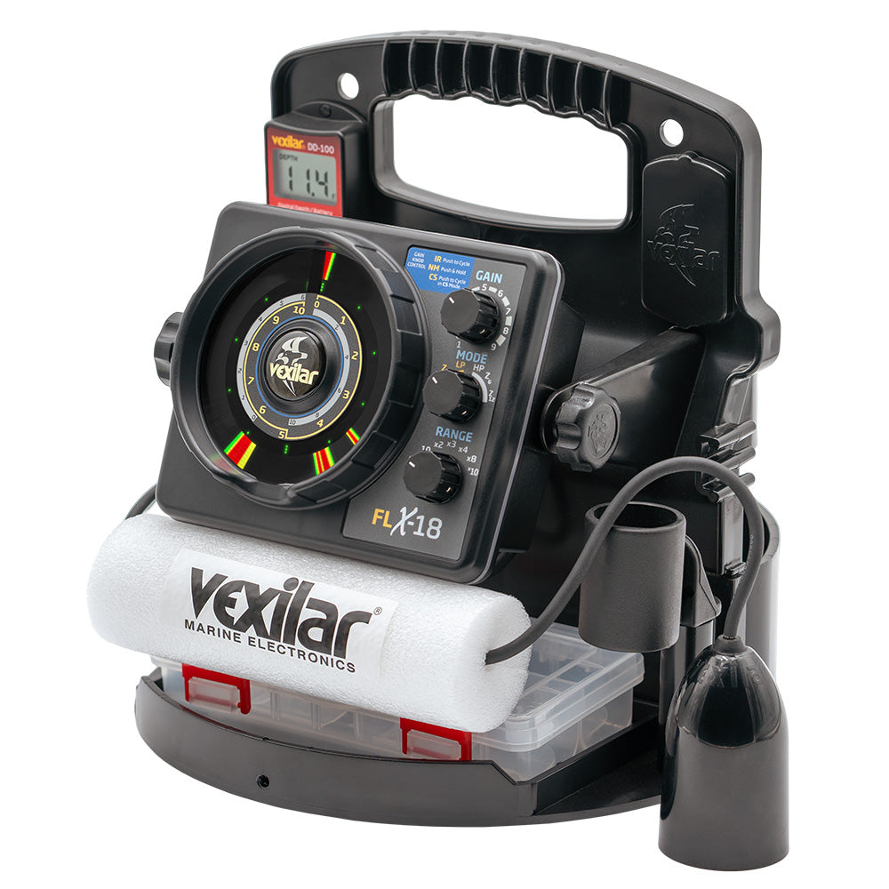 Vexilar FLX-18 Pro Pack II Fishing System, 12° Ice-Ducer & DD-100