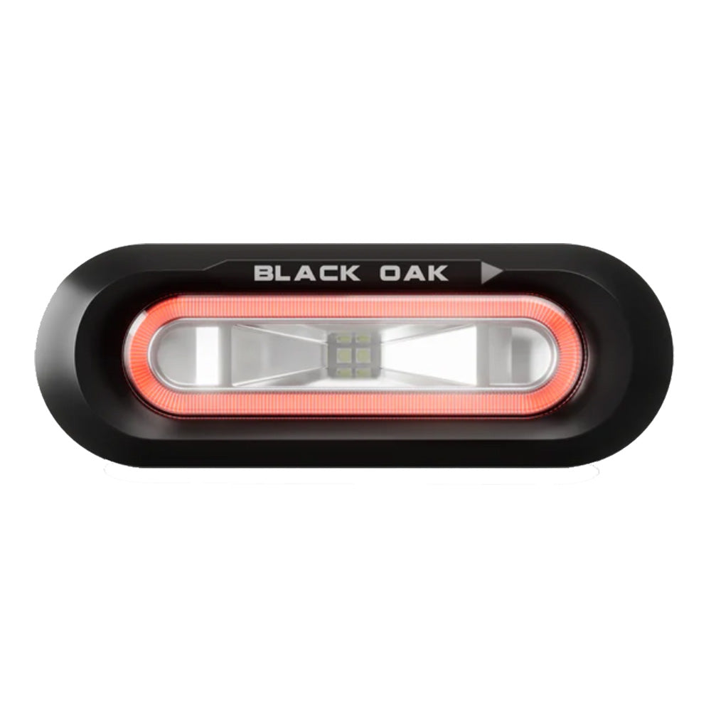 Black Oak LED Low Pro™ Flush Spreader Light, Red Halo, 2000 Lumens, IP69K Marine