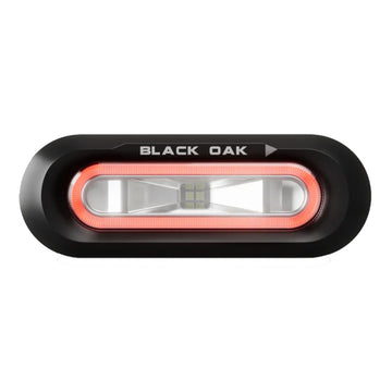 Black Oak LED Low Pro™ Flush Spreader Light, Red Halo, 2000 Lumens, IP69K Marine