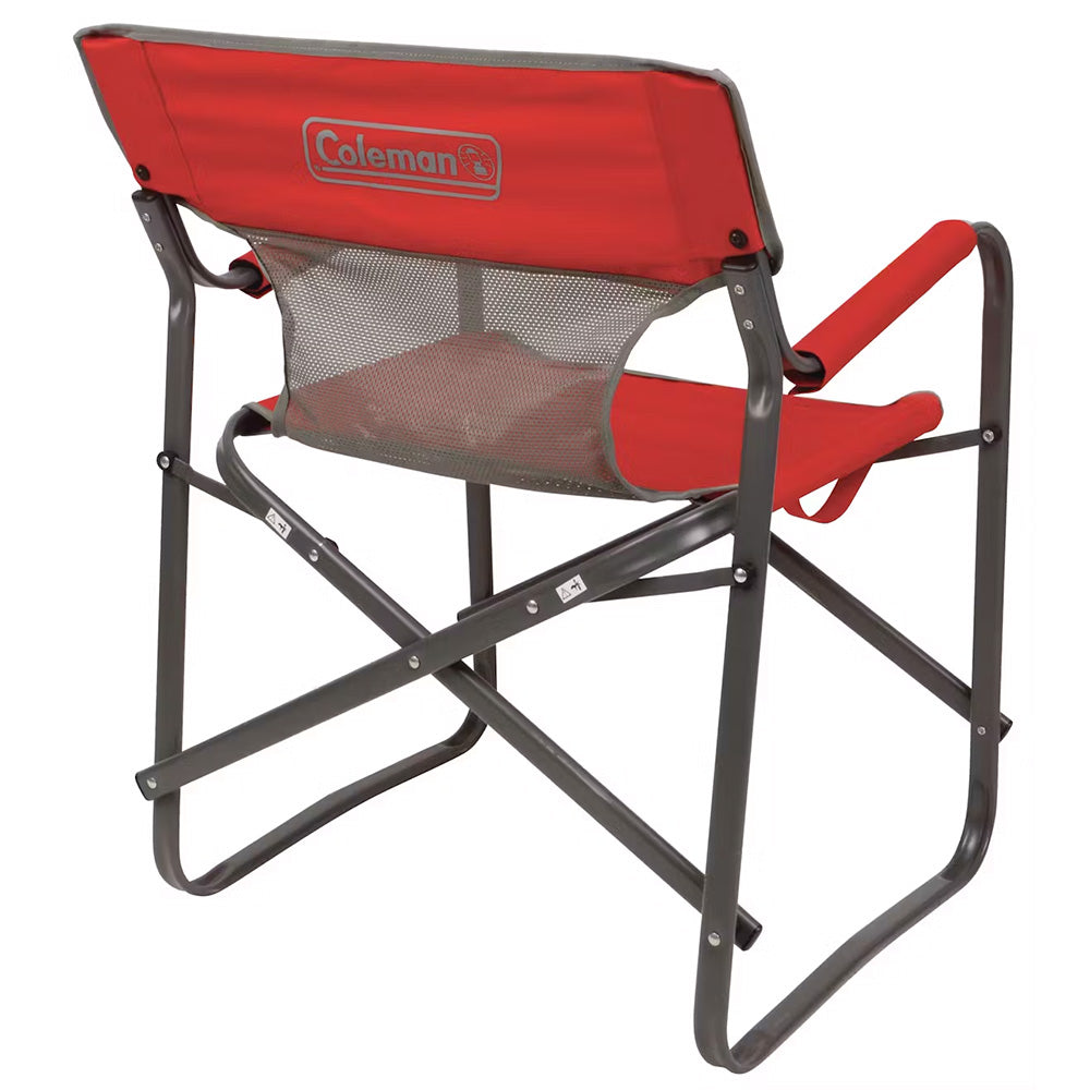 Coleman Outpost Breeze Deck Chair, Red – 300 lbs Capacity