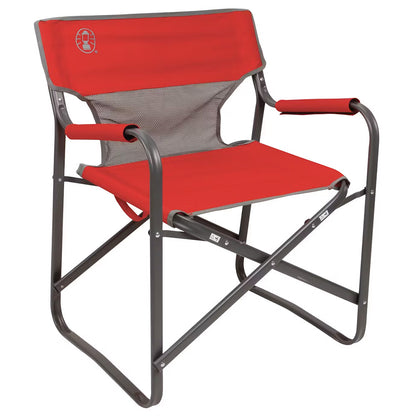 Coleman Outpost Breeze Deck Chair, Red – 300 lbs Capacity