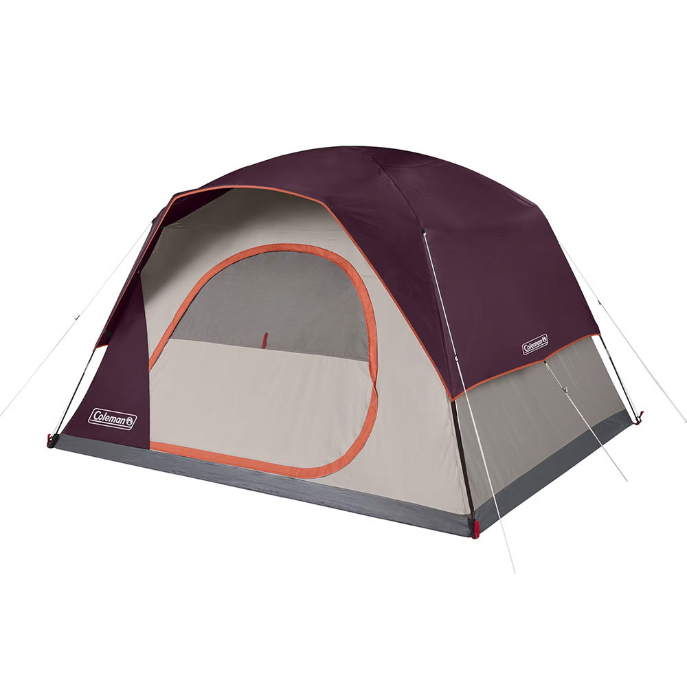 Coleman Skydome 6-Person Camping Tent, Blackberry – WeatherTec & 5-Min Setup