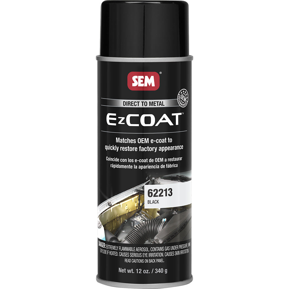 SEM Ez Coat Direct-to-Metal Black E-Coat, 16oz Aerosol – OEM Recommended