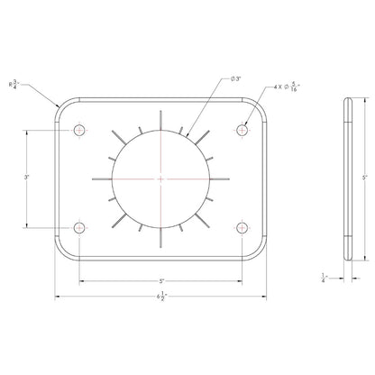 TACO Marine Grand Slam 300 Universal Backing Plate Pair, Brite Dip Anodized
