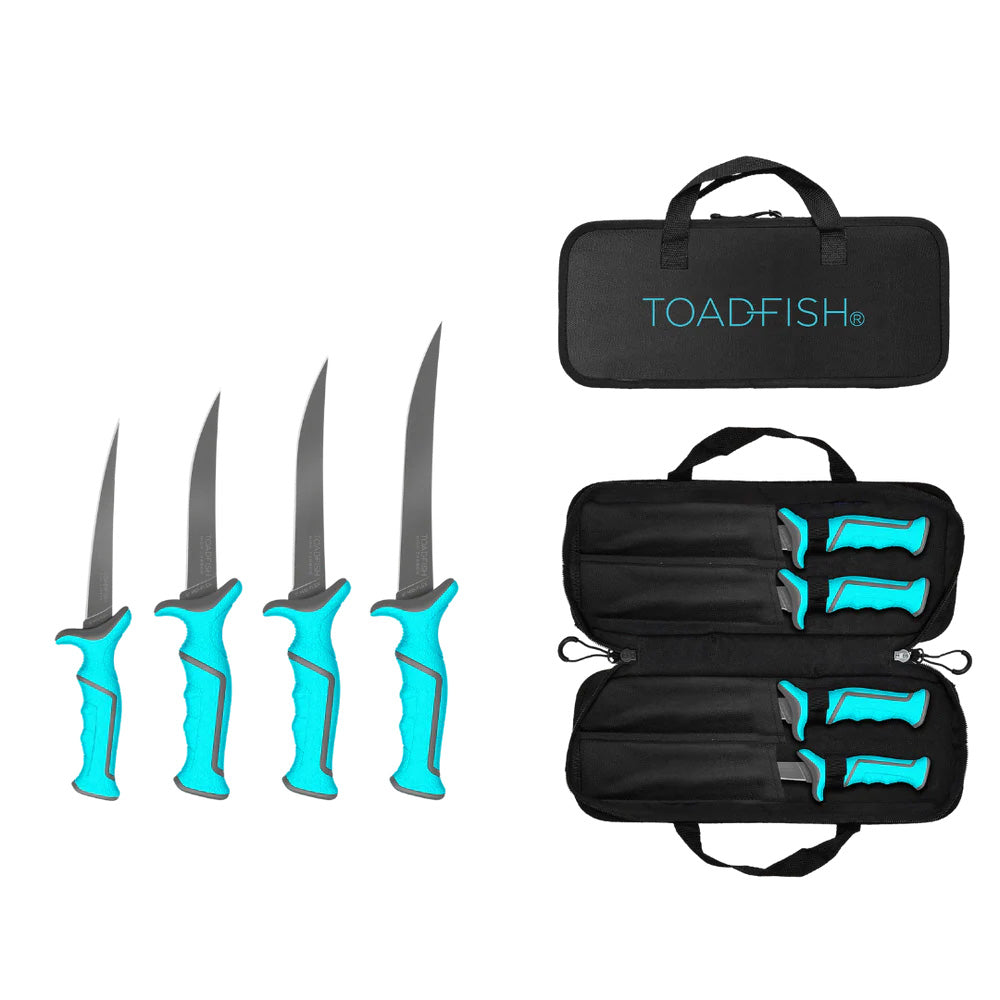 Toadfish Fixed Filet Knife Set - 4 Knives - 5", 6", 7" & 8" Fixed Knives