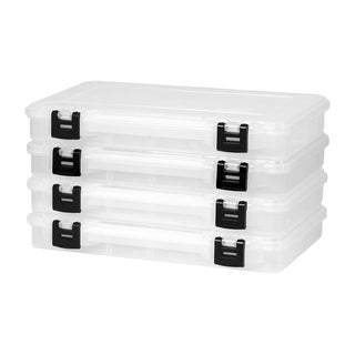 Plano 3700 StowAway Tackle Box, 4-Pack, Clear, 14"Lx9.13"Wx2"H