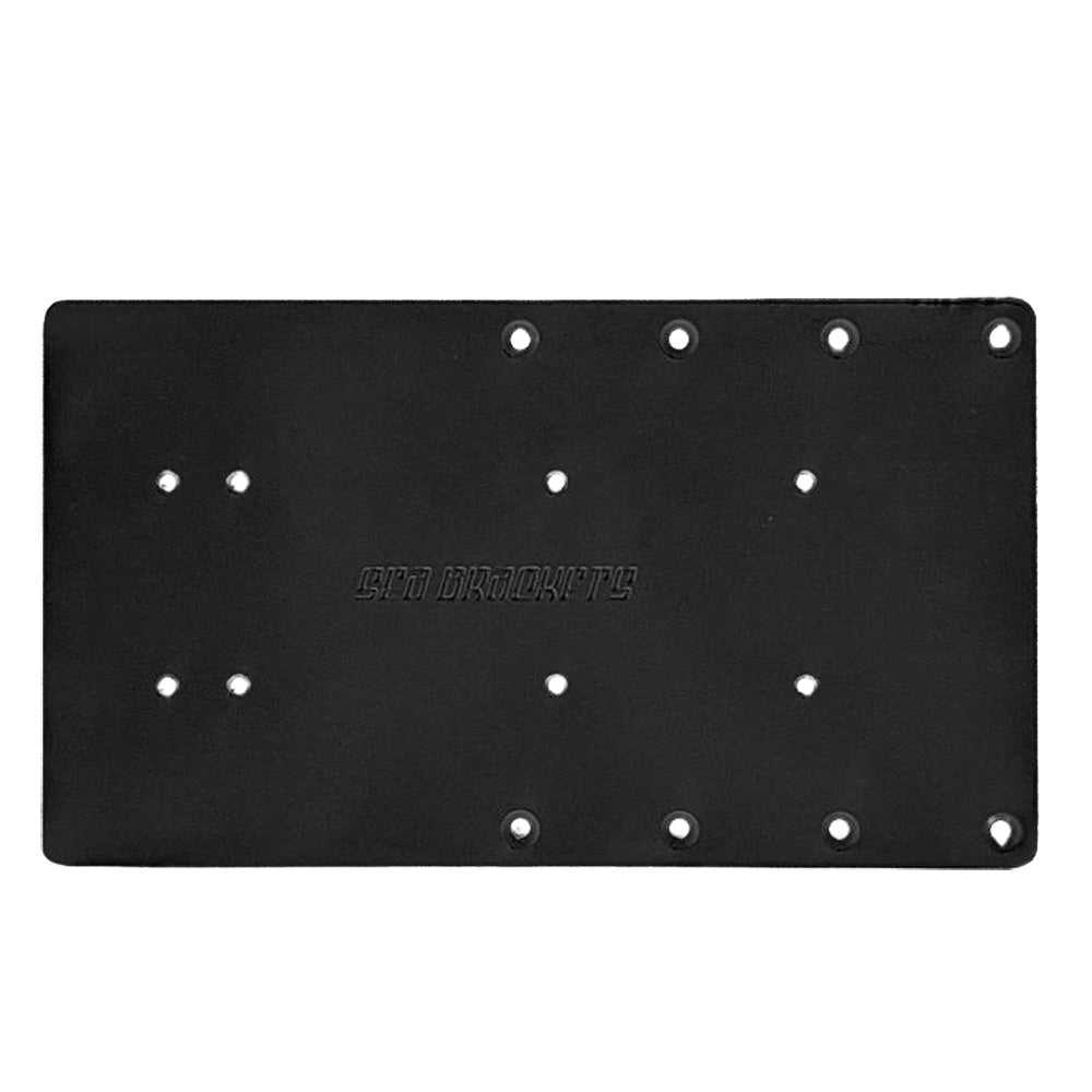 Sea Brackets 14" Straight Trolling Motor Plate, Black, 6061 T6 Aluminum