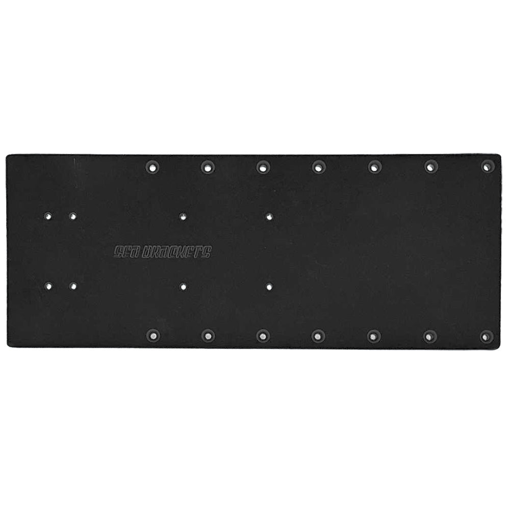 Sea Brackets 20" Straight Trolling Motor Plate, Black, 6061 T6 Aluminum