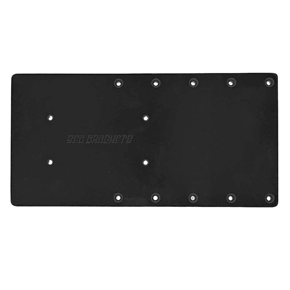 Sea Brackets 16" Straight Trolling Motor Plate for Garmin Kraken – Black