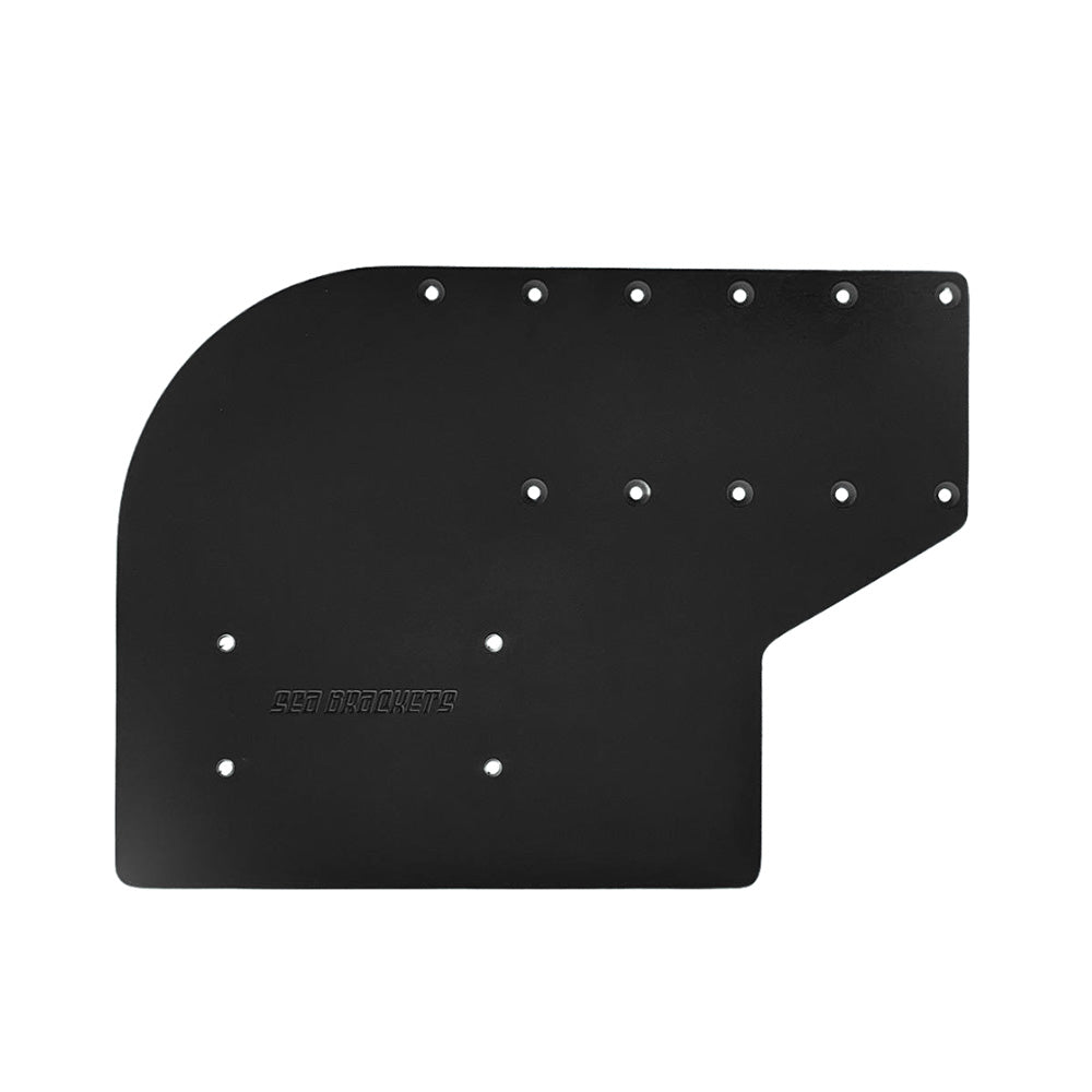 Sea Brackets Offset Trolling Motor Plate for Garmin Kraken, Black