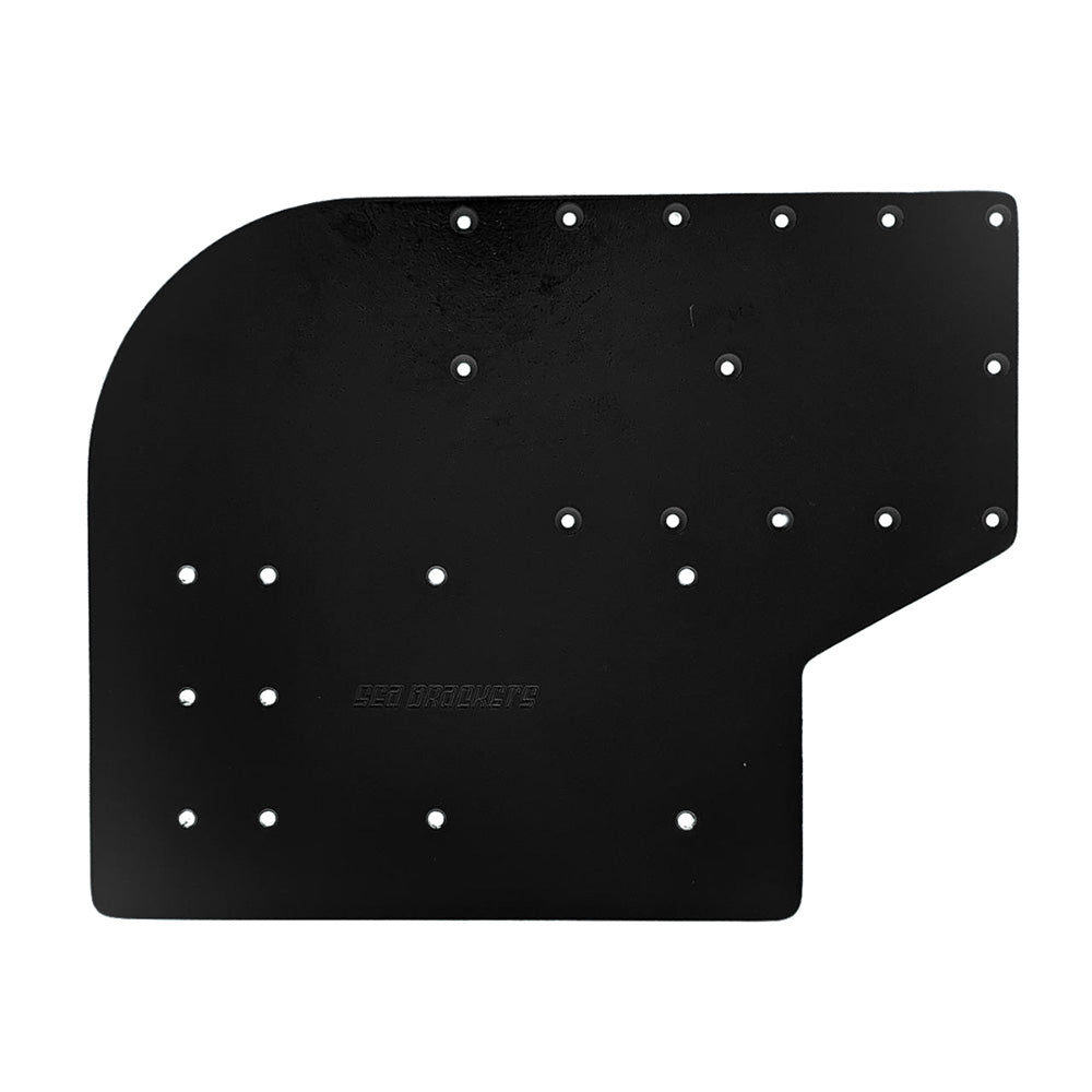 Sea Brackets Large Offset Trolling Motor Plate for Minn Kota Quest, Black