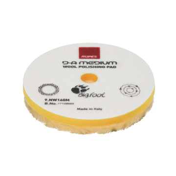RUPES D-A Medium Wool Polishing Pad, 160mm (6") - Yellow for Moderate Defects