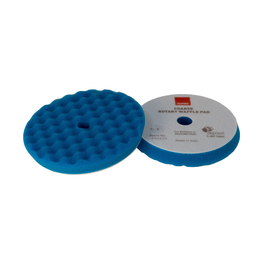 RUPES Waffle Coarse Polishing Foam Pad, 180mm - Blue (9.WF180H)