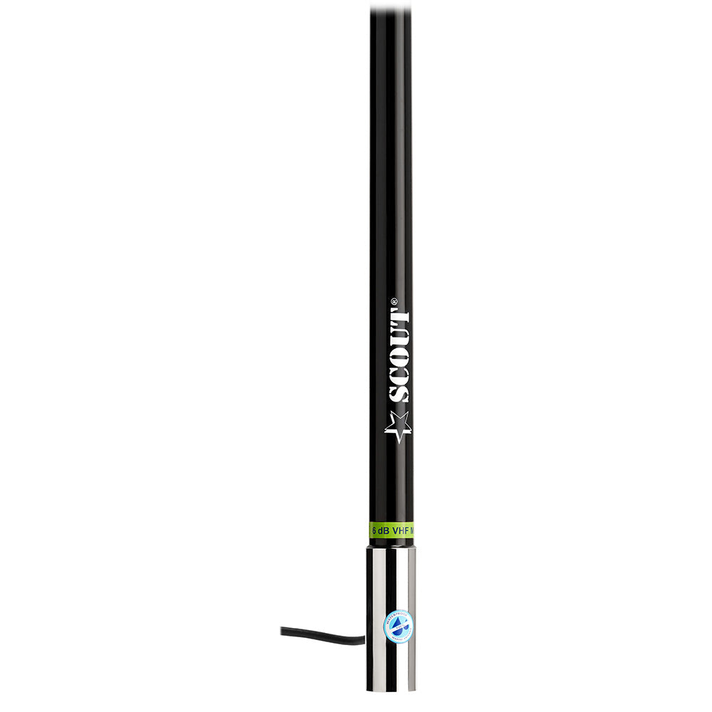 Scout KS-43 Black Edition 8' VHF Marine Antenna, 6dB Gain – Made in Italy