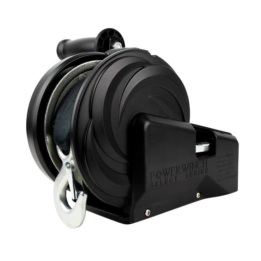Powerwinch Select Series Winch, 1800lb 2-Speed, 6" Crank Arm - Carbon Black