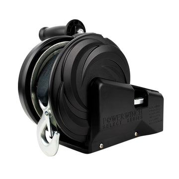 Powerwinch Select Series Winch, 2500lb, 2-Speed, 6" Crank Arm – Carbon Black