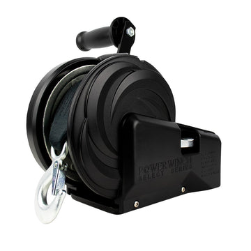Powerwinch Select Series Winch, 2500lb, 2-Speed, 8" Crank Arm - Carbon Black