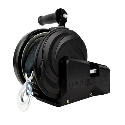 Powerwinch Select Series Winch, 2500lb, 2-Speed, 8" Crank Arm - Carbon Black