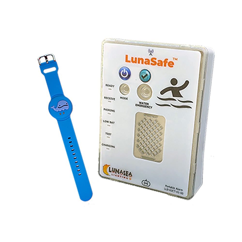 Lunasea Lighting Water Activated RF Transmitter and Rechargeable Alarm Receiver, Blue