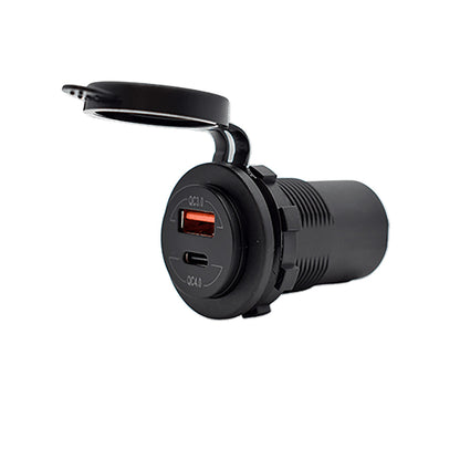 Bluewater 3000-4001A Round Dual USB-C PD & USB-A Charger, 4.8A Total Output, 45W