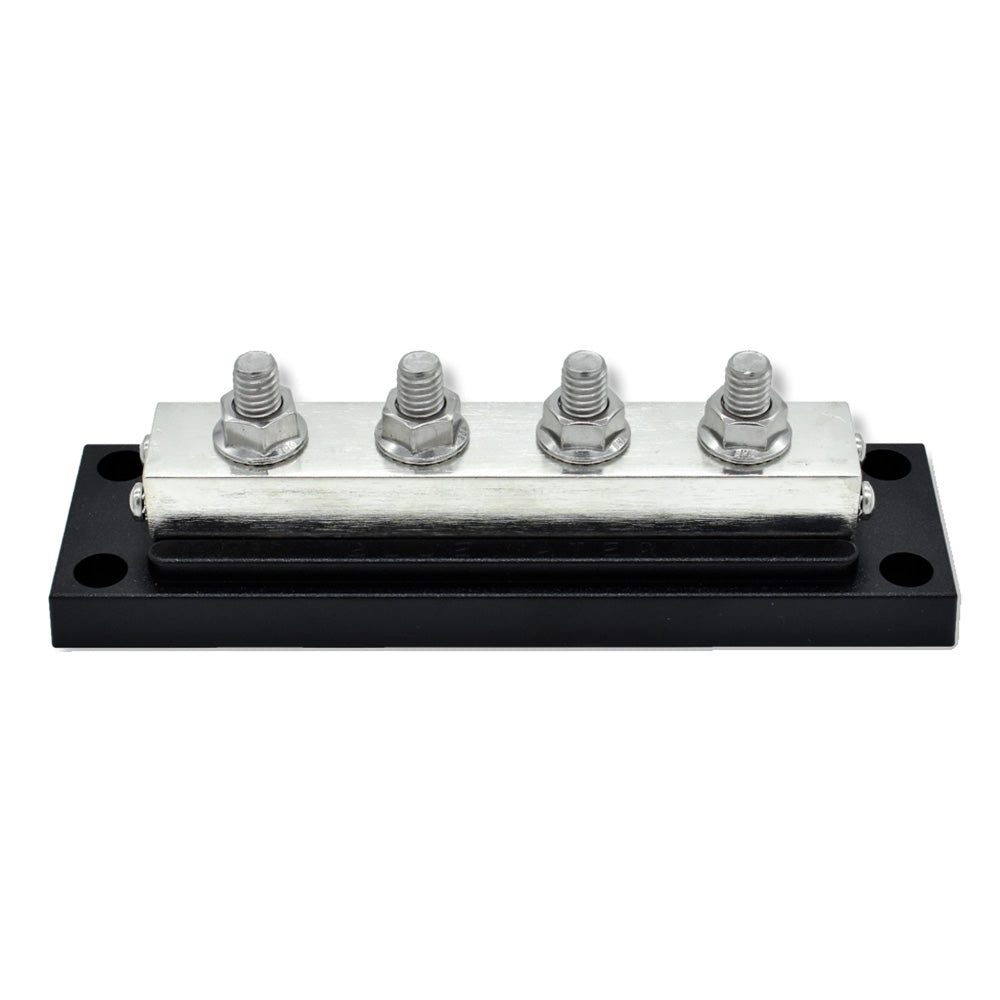 Bluewater Heavy-Duty 4 Stud Busbar, 600A, 3/8-16 Stainless Steel Studs