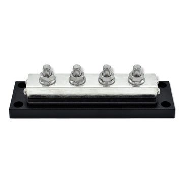 Bluewater Heavy-Duty 4 Stud Busbar, 600A, 3/8-16 Stainless Steel Studs