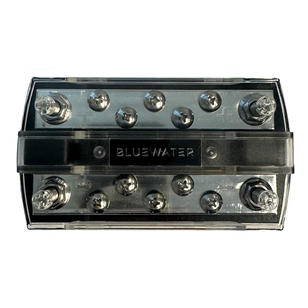 Bluewater 312700-B-022 10 Position 150AMP 1/4" Busbar with Cover