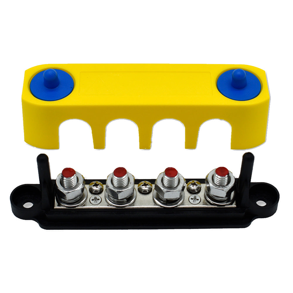 Bluewater Common Stud 4 Gang Positive Terminal Busbar with Cover, 250 Amp