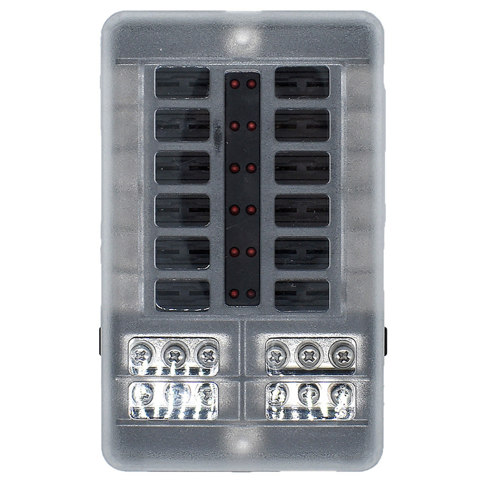 Bluewater 12-Position Fuse Block with LED Indicators, 48V DC