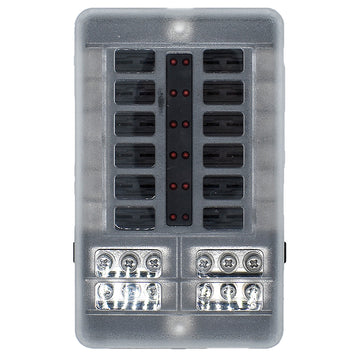 Bluewater 12-Position Fuse Block with LED Indicators, 48V DC