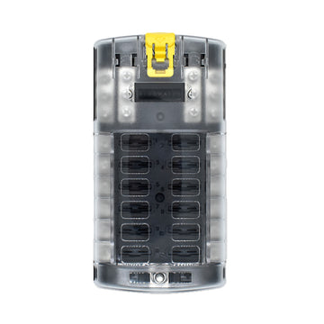 Bluewater 12 Position Fuse Block ATC with Yellow Slide, 48V DC, 100A