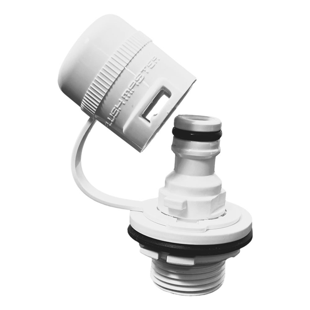 Flushmaster Flush Port Quick Connect, Mercury White