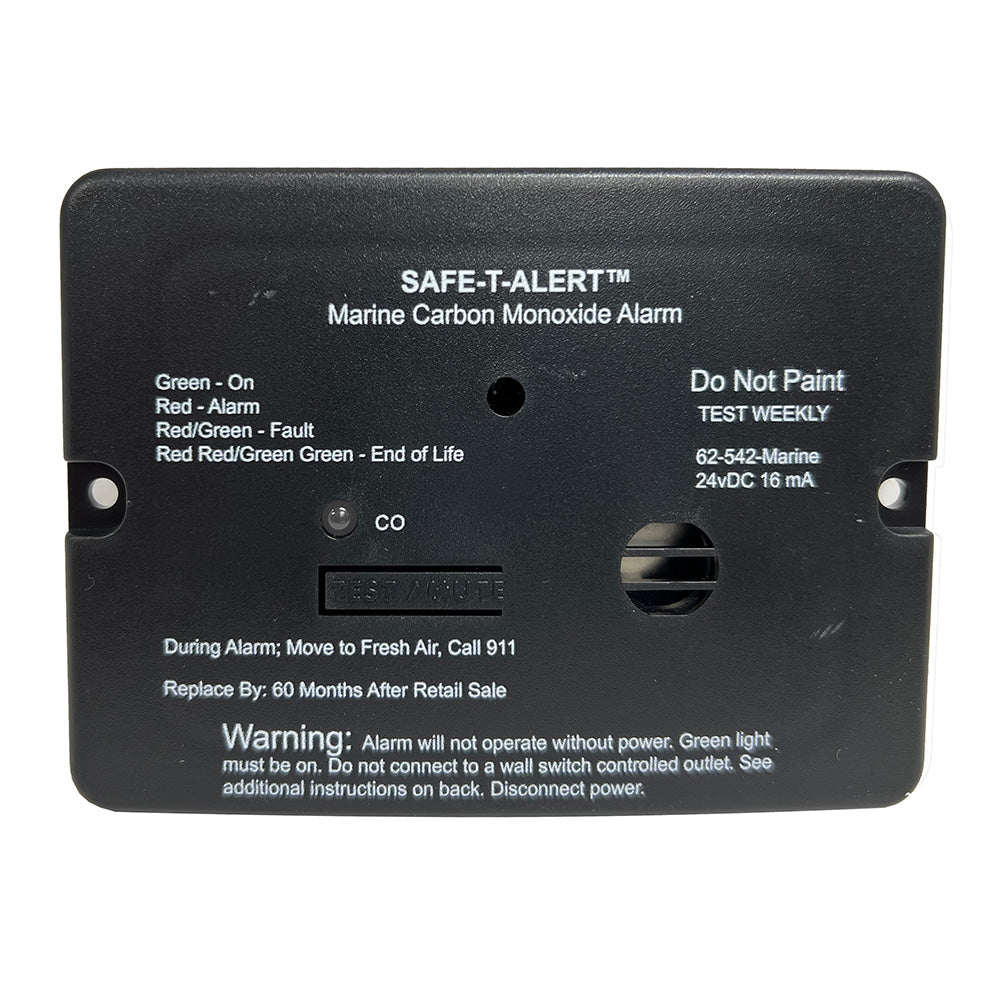 Safe-T-Alert 62 Series Carbon Monoxide Alarm, 24V Flush Mount, Black w/Relay
