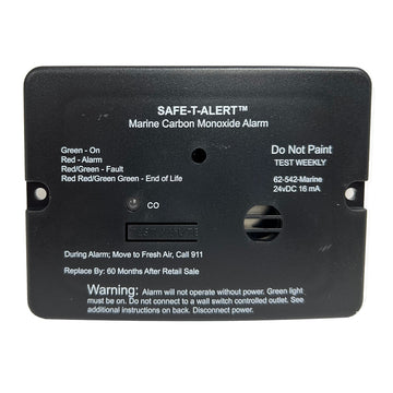 Safe-T-Alert 62 Series Carbon Monoxide Alarm, 24V Flush Mount, Black w/Relay