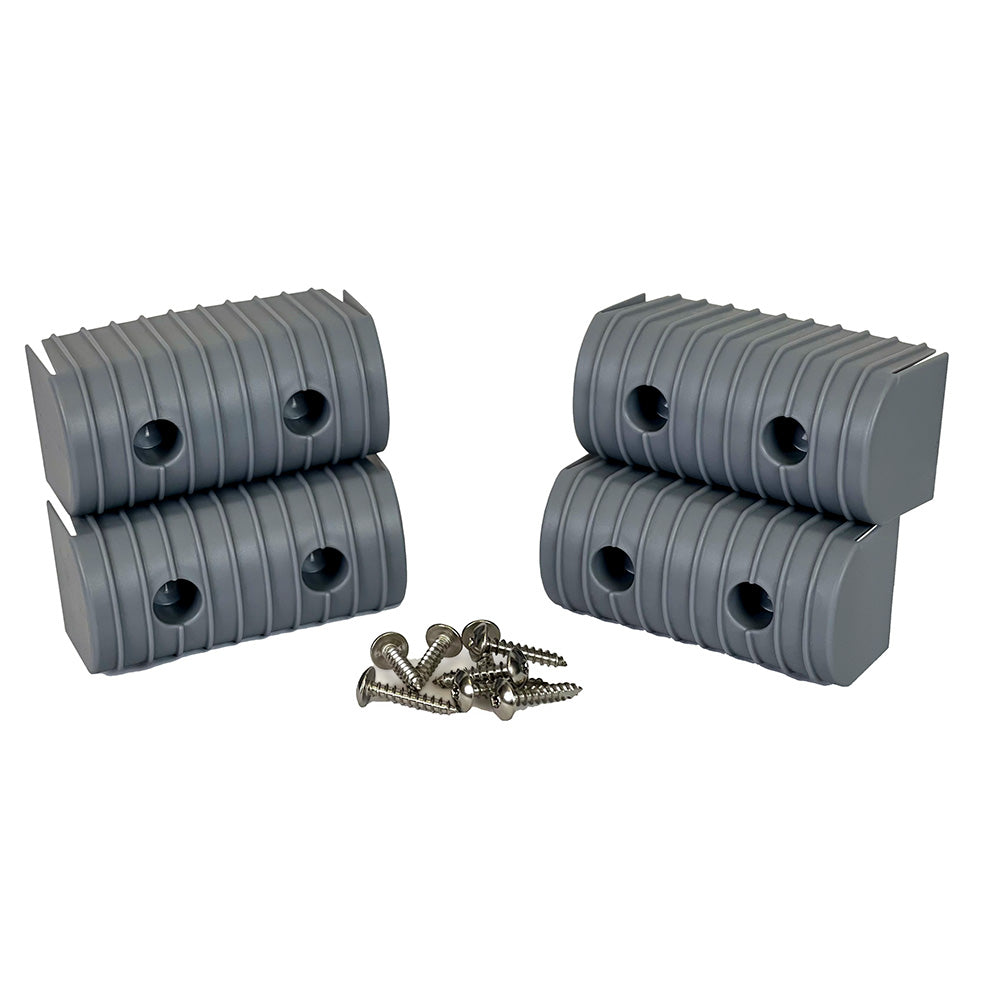 Caliber BunkWrap End Cap, 2x4" Grey, 4-Pack with Stainless Hardware