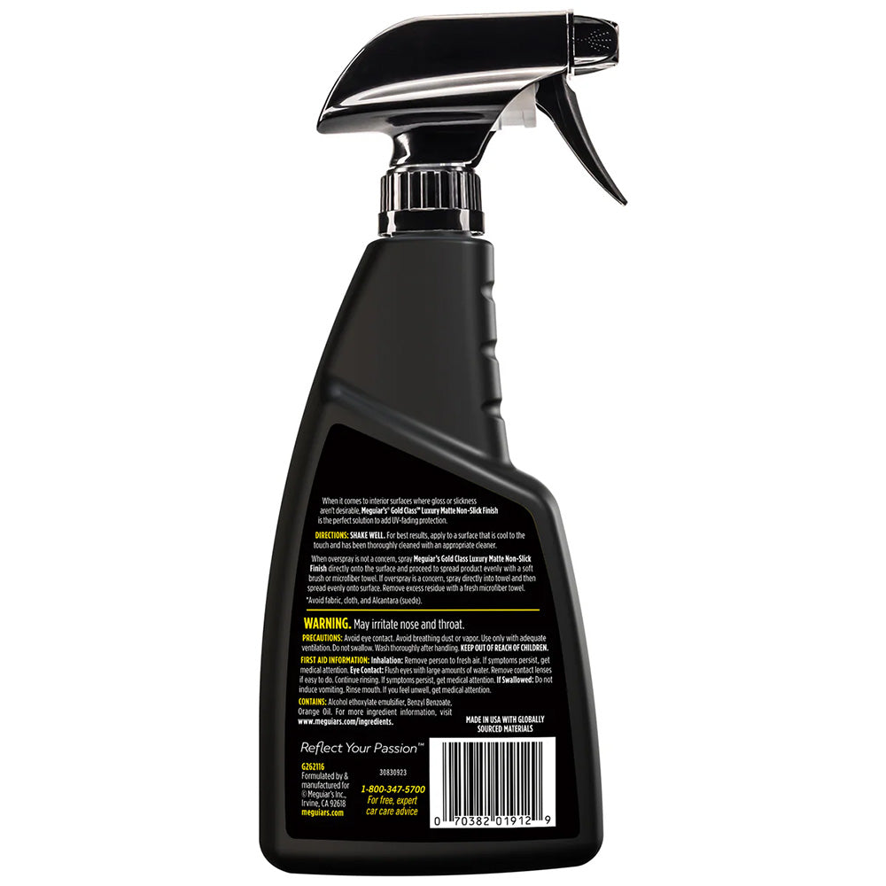 Meguiar's Gold Class Luxury Matte Interior Protectant, 16oz – UV Protection