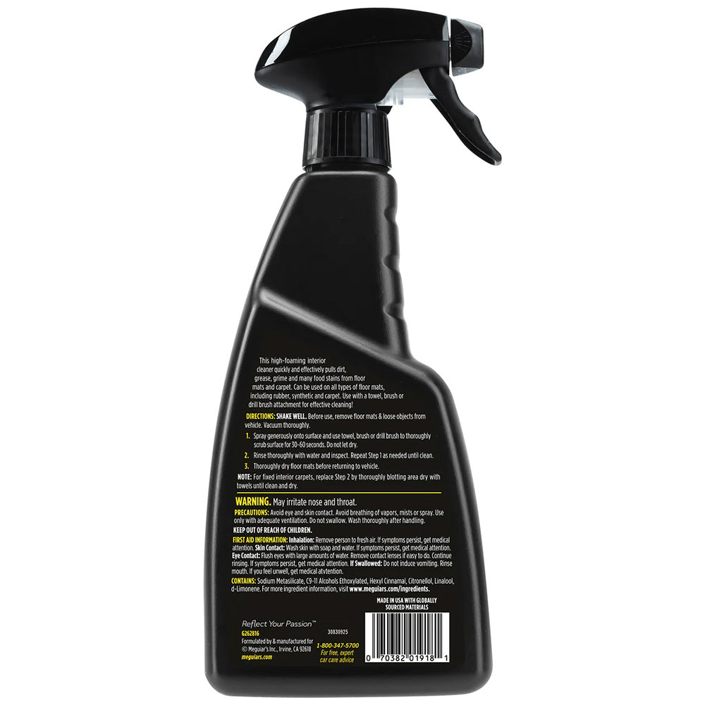 Meguiar's Foaming Floor Mat + Carpet Cleaner, 16oz – Professional Grade