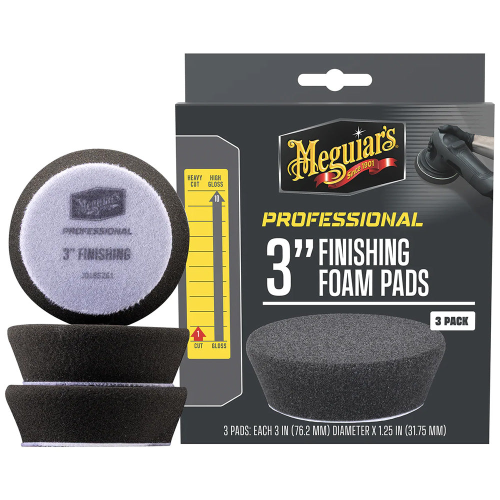 Meguiar's Professional 3" Finishing Foam Pads, 3-Pack for Polishes & Waxes