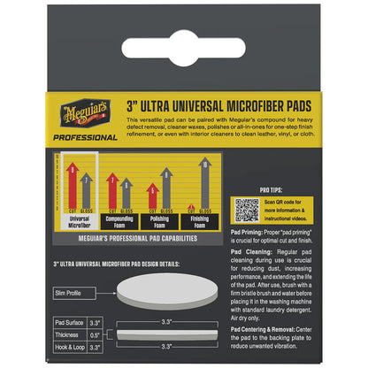 Meguiar's Professional Ultra Universal Microfiber Pads, 3-Inch (3-Pack)