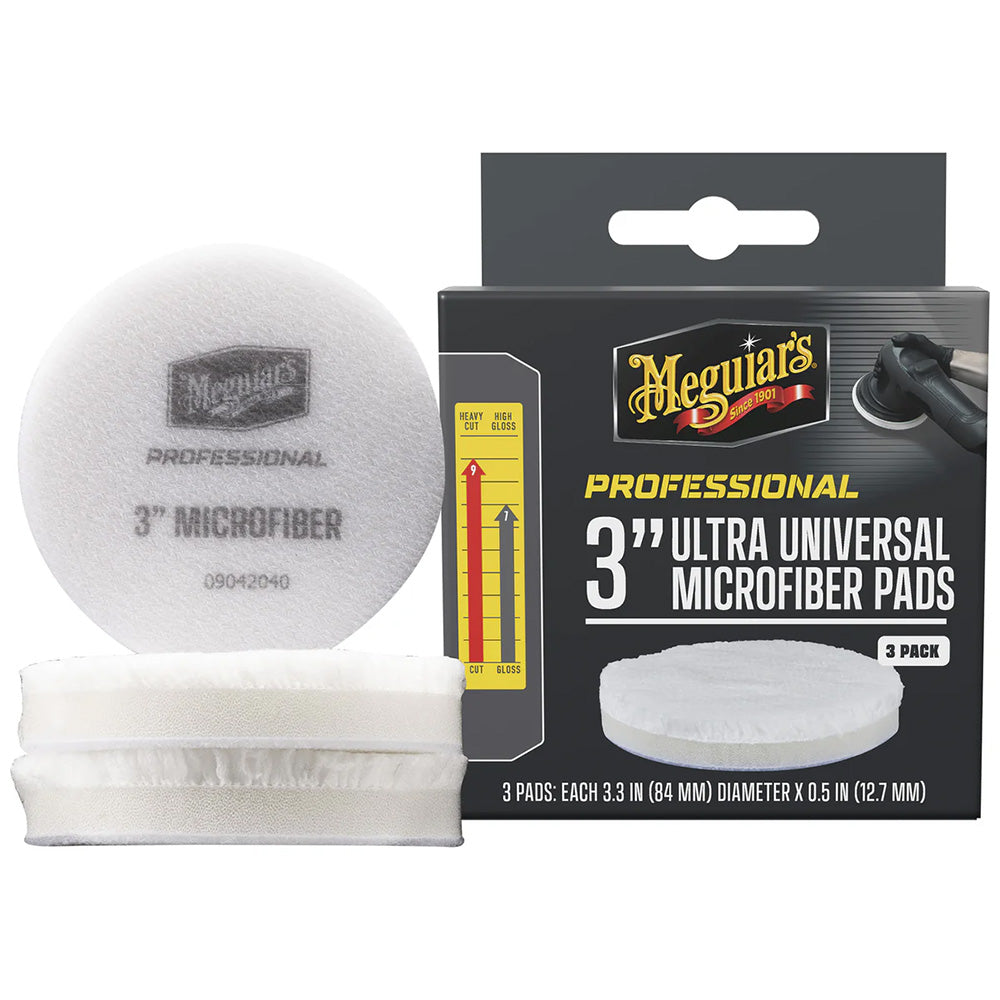 Meguiar's Professional Ultra Universal Microfiber Pads, 3-Inch (3-Pack)