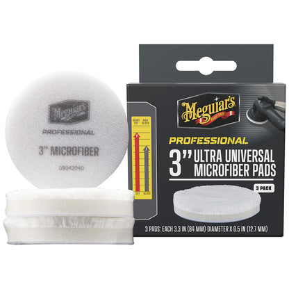 Meguiar's Professional Ultra Universal Microfiber Pads, 3-Inch (3-Pack)